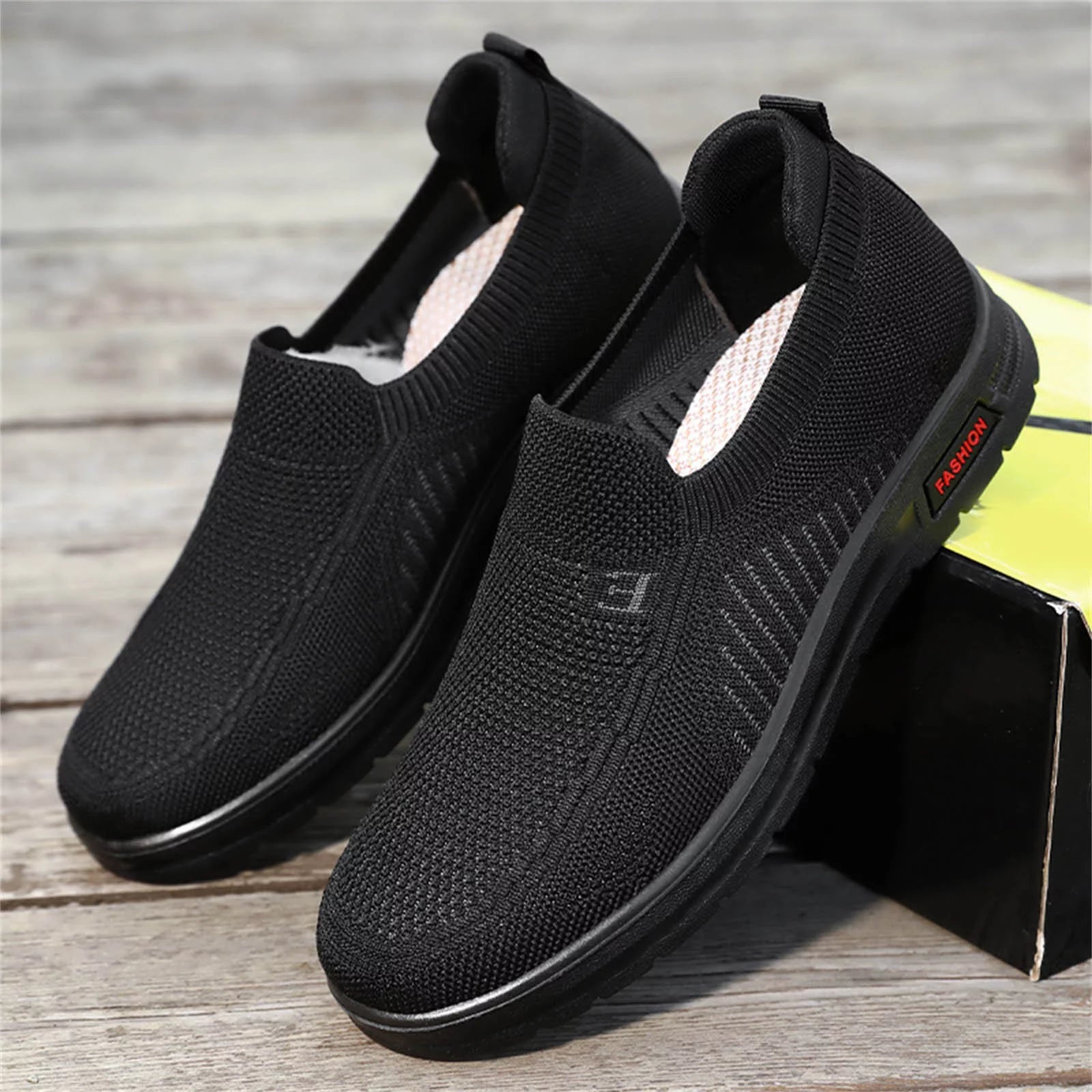 Sports Shoes for Man Mens Classic Nylon Sneaker Fashion Summer and Autumn Men Sneakers Fly Woven Mesh Flat Slip on Comfortable 40
