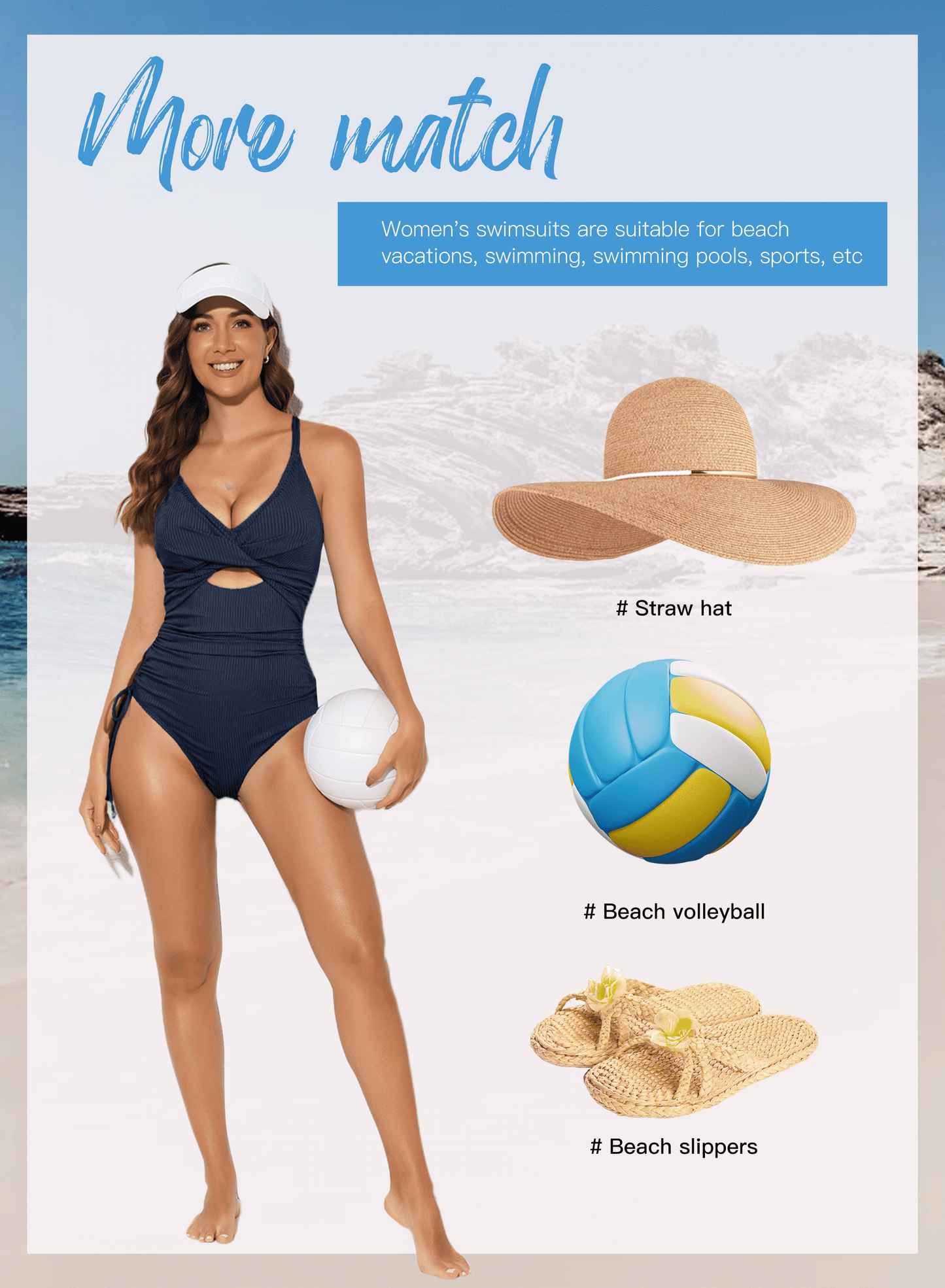 Womens Swimsuits Ribbed Tummy Control High Cut One Piece Bathing Suit Sexy V Neck Criss Cross Monikini Drawstring Bathing Suits