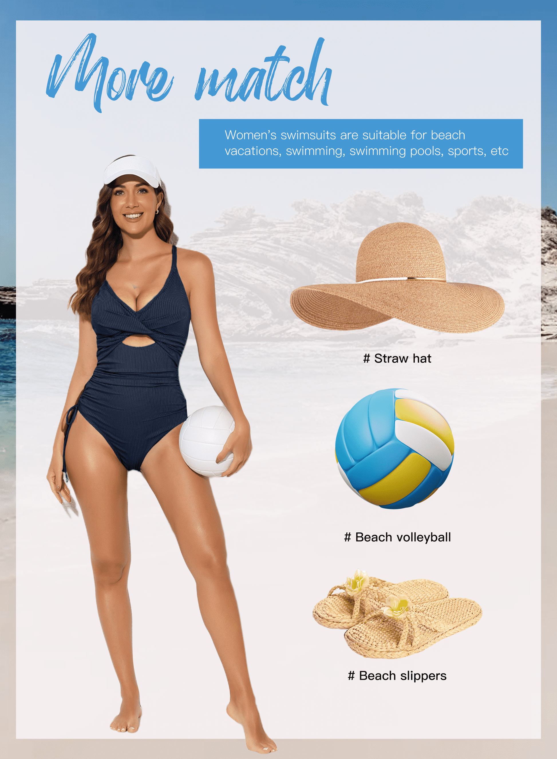 Womens Swimsuits Ribbed Tummy Control High Cut One Piece Bathing Suit Sexy V Neck Criss Cross Monikini Drawstring Bathing Suits