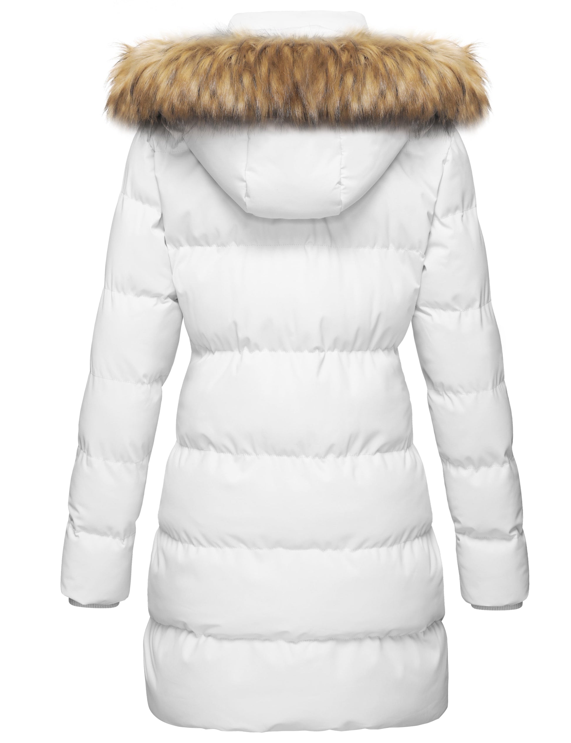 Women'S Winter Coat Warm Puffer Jacket Waterproof Winter Jacket with Hood White 2XL