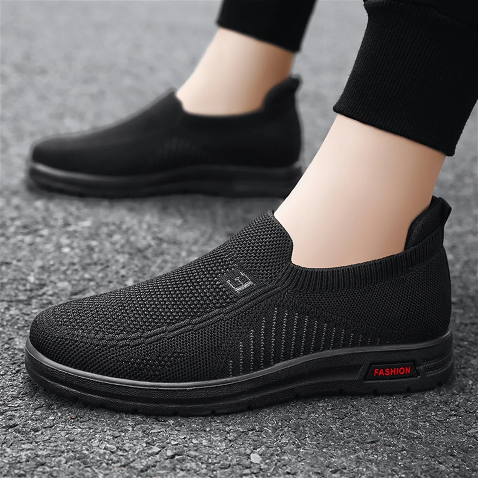 Sports Shoes for Man Mens Classic Nylon Sneaker Fashion Summer and Autumn Men Sneakers Fly Woven Mesh Flat Slip on Comfortable 40