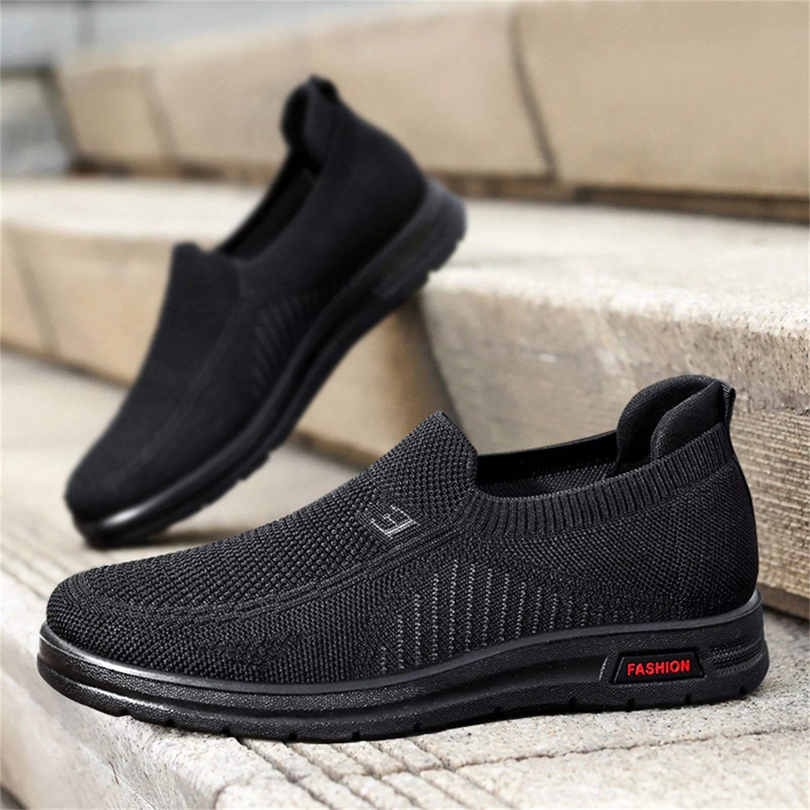 Sports Shoes for Man Mens Classic Nylon Sneaker Fashion Summer and Autumn Men Sneakers Fly Woven Mesh Flat Slip on Comfortable 40
