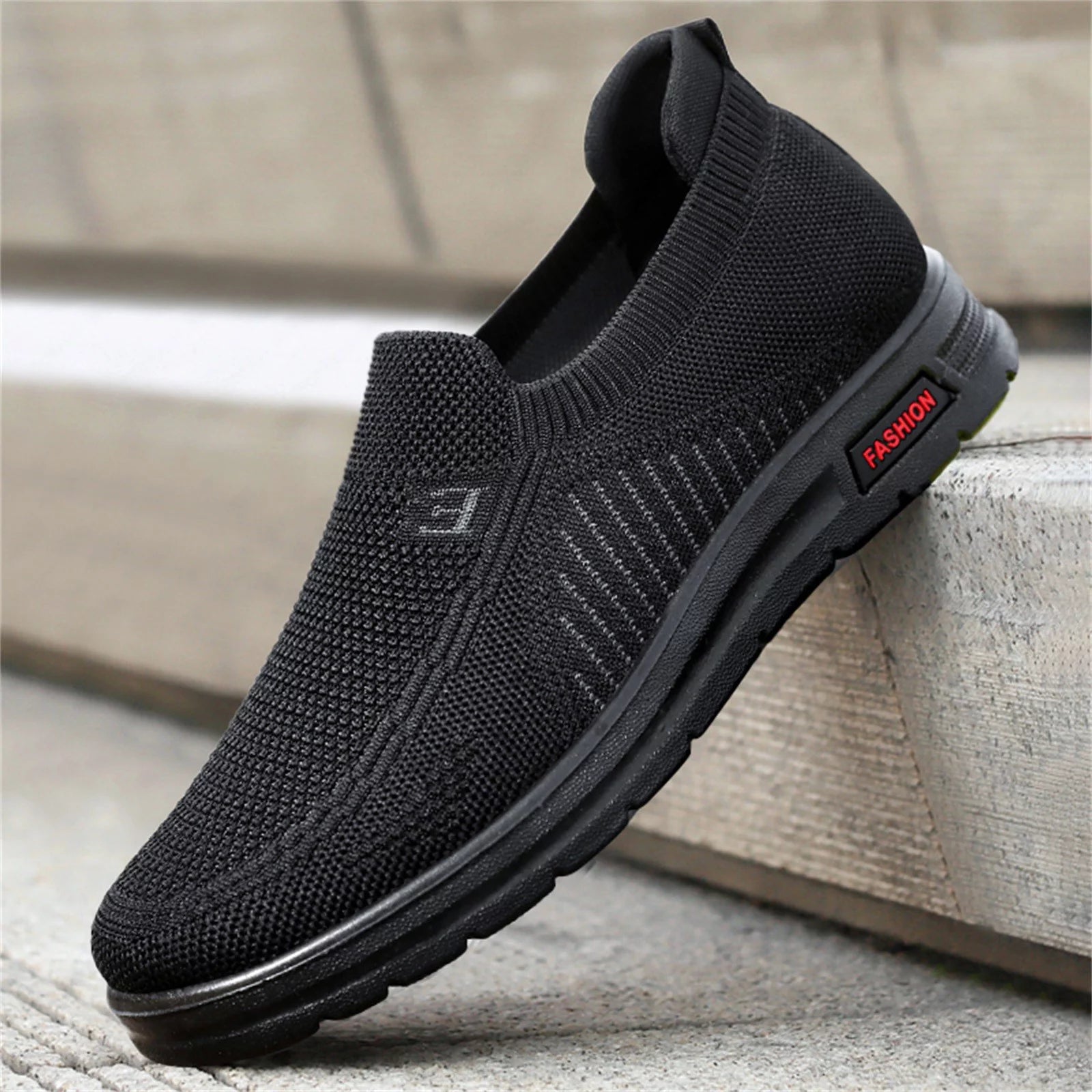 Sports Shoes for Man Mens Classic Nylon Sneaker Fashion Summer and Autumn Men Sneakers Fly Woven Mesh Flat Slip on Comfortable 40