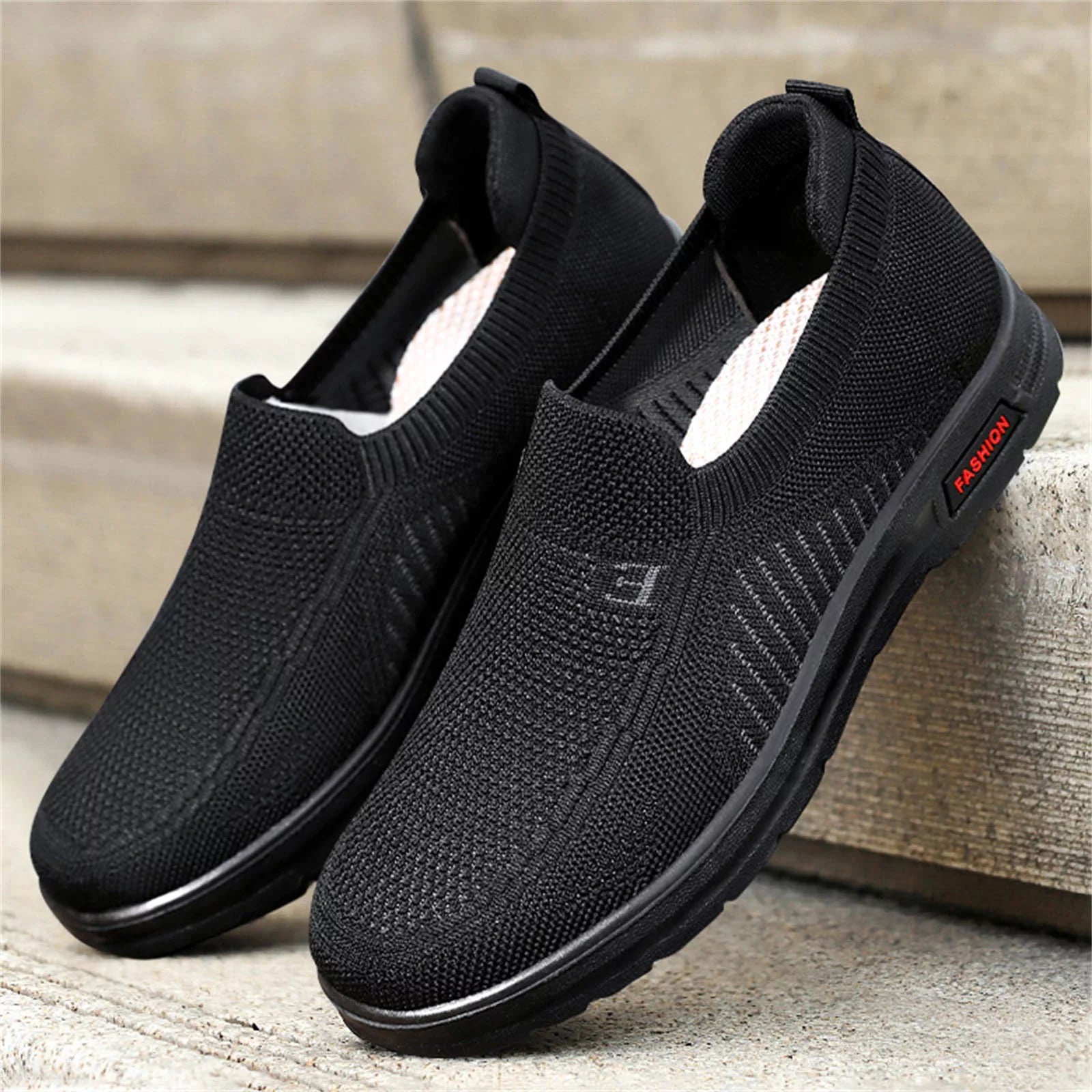 Sports Shoes for Man Mens Classic Nylon Sneaker Fashion Summer and Autumn Men Sneakers Fly Woven Mesh Flat Slip on Comfortable 40